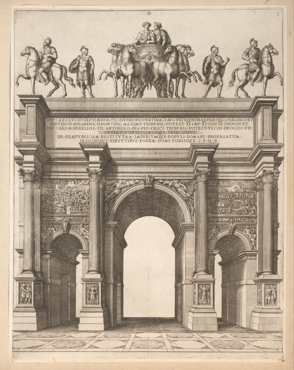 Boog van Septimius Severus te Roma de Pietro Sante Bartoli