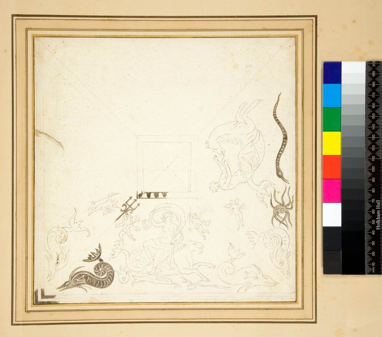 Dibujo incompleto del pavimento de mosaico 