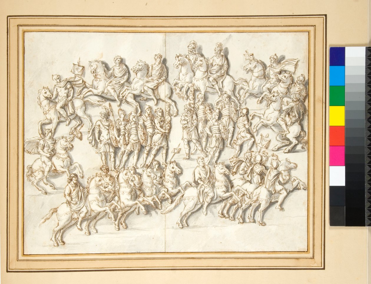 Base de la columna de Antonino Pío, lado este (pluma y lavado gris) de Pietro Santi Bartoli