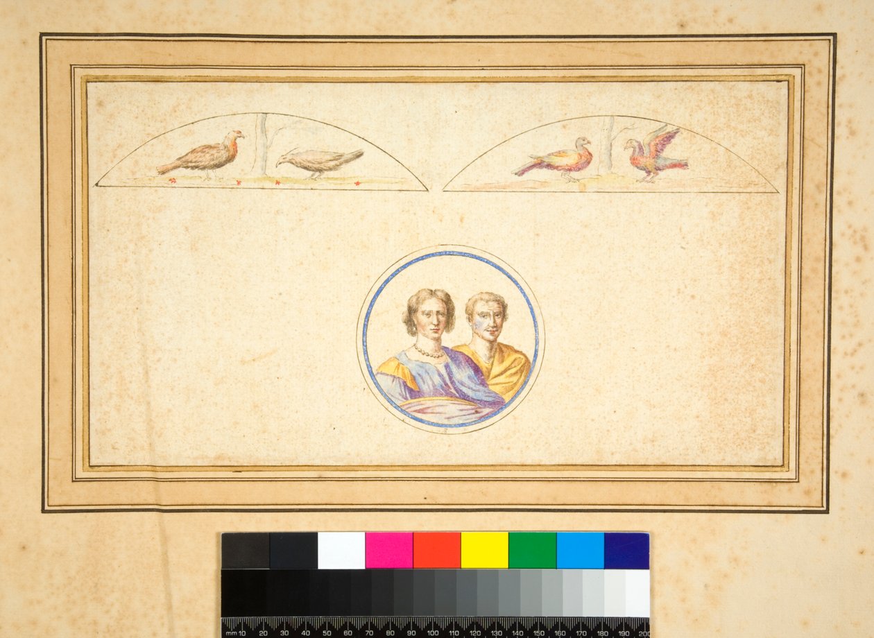 Esposo y esposa (bustos) en círculo central de Pietro Santi Bartoli