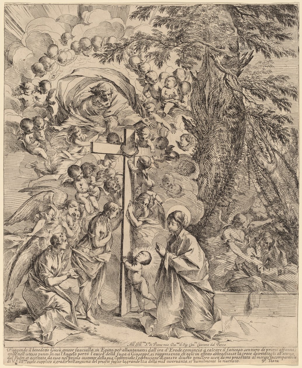 El niño Jesús abrazando la cruz (El sueño de José) de Pietro Testa