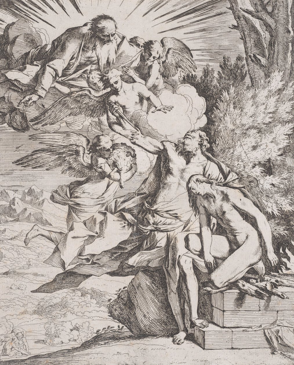 El sacrificio de Isaac por su padre Abraham, ca. 1640-42 de Pietro Testa