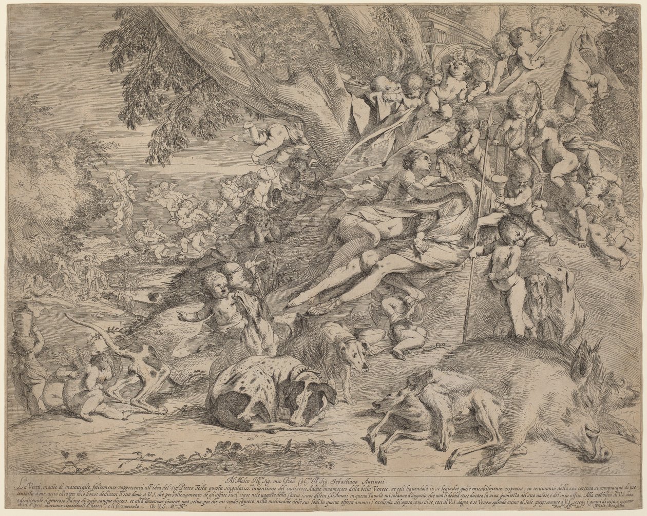 Venus y Adonis de Pietro Testa