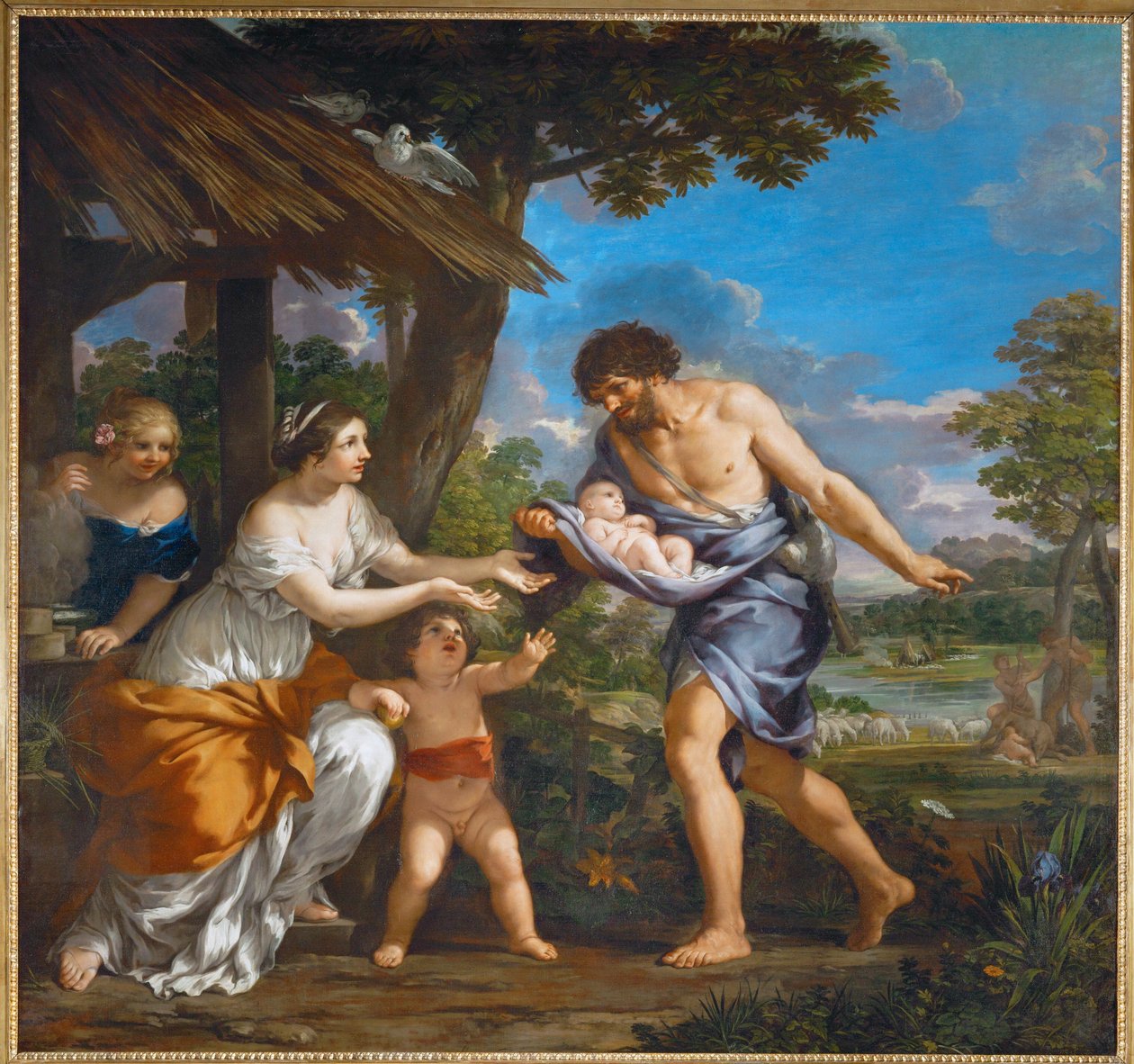 Rómulo y Remo encontrados por Fausto ... de Pietro da (1596-1669) Cortona