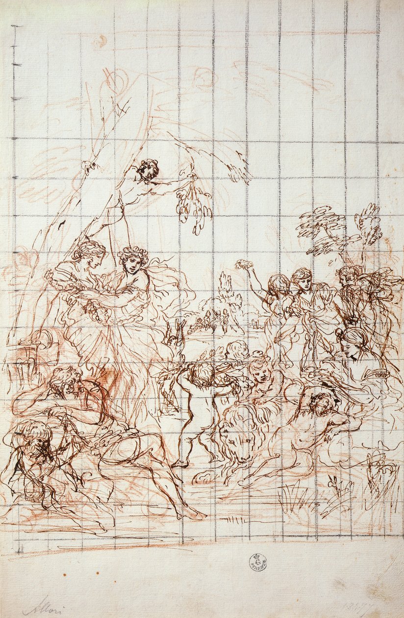 Estudio para el fresco de la Edad de Oro de Pietro da Cortona