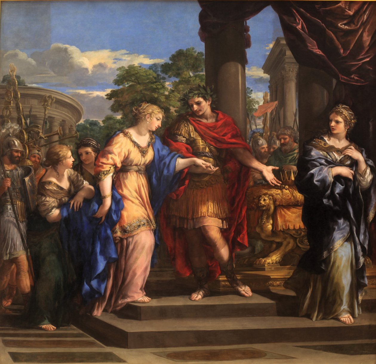 César dando a Cleopatra el trono de Egipto, c.1637 de Pietro da Cortona