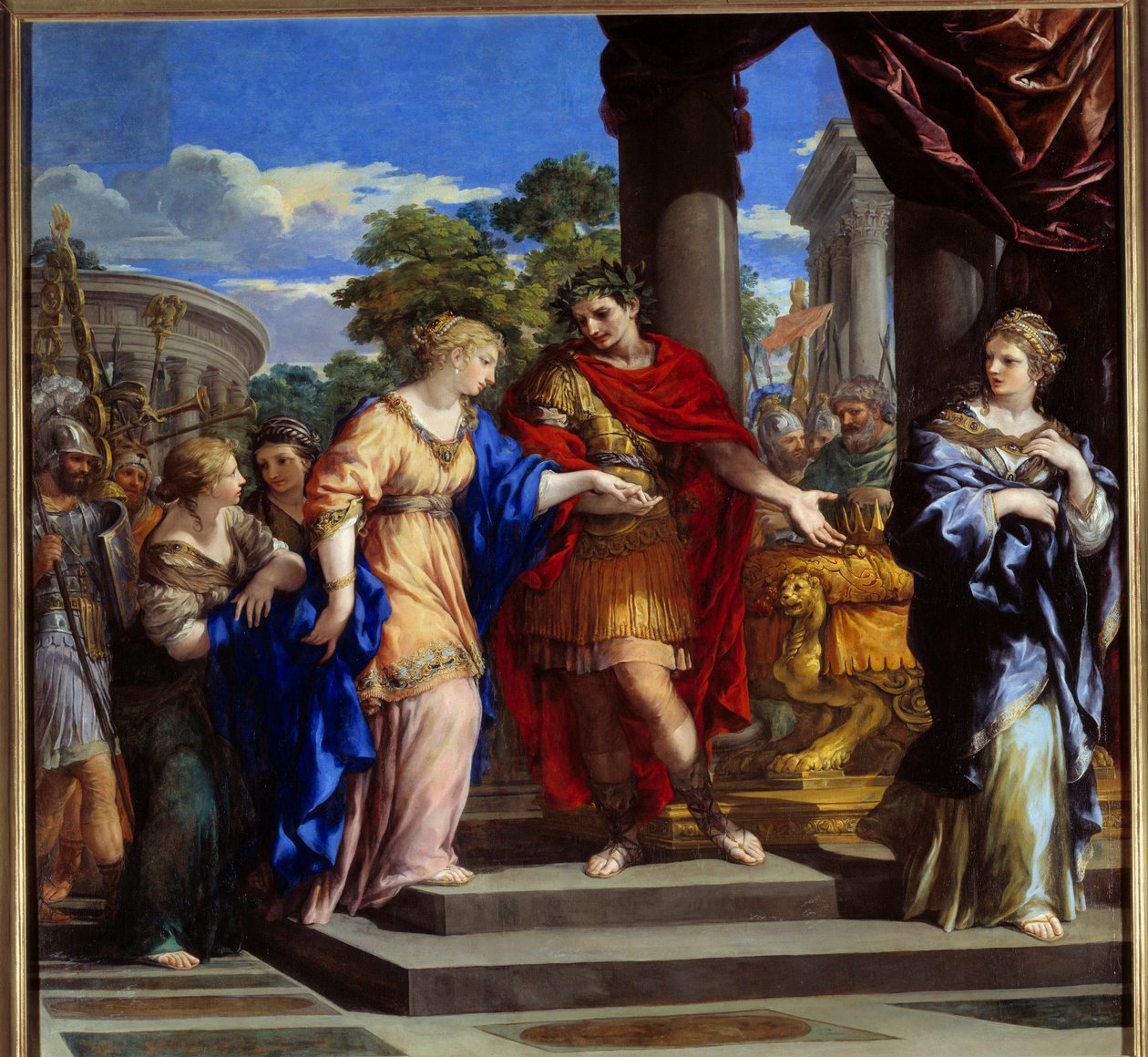 César devuelve a Cleopatra al trono de Egipto de Pietro da Cortona