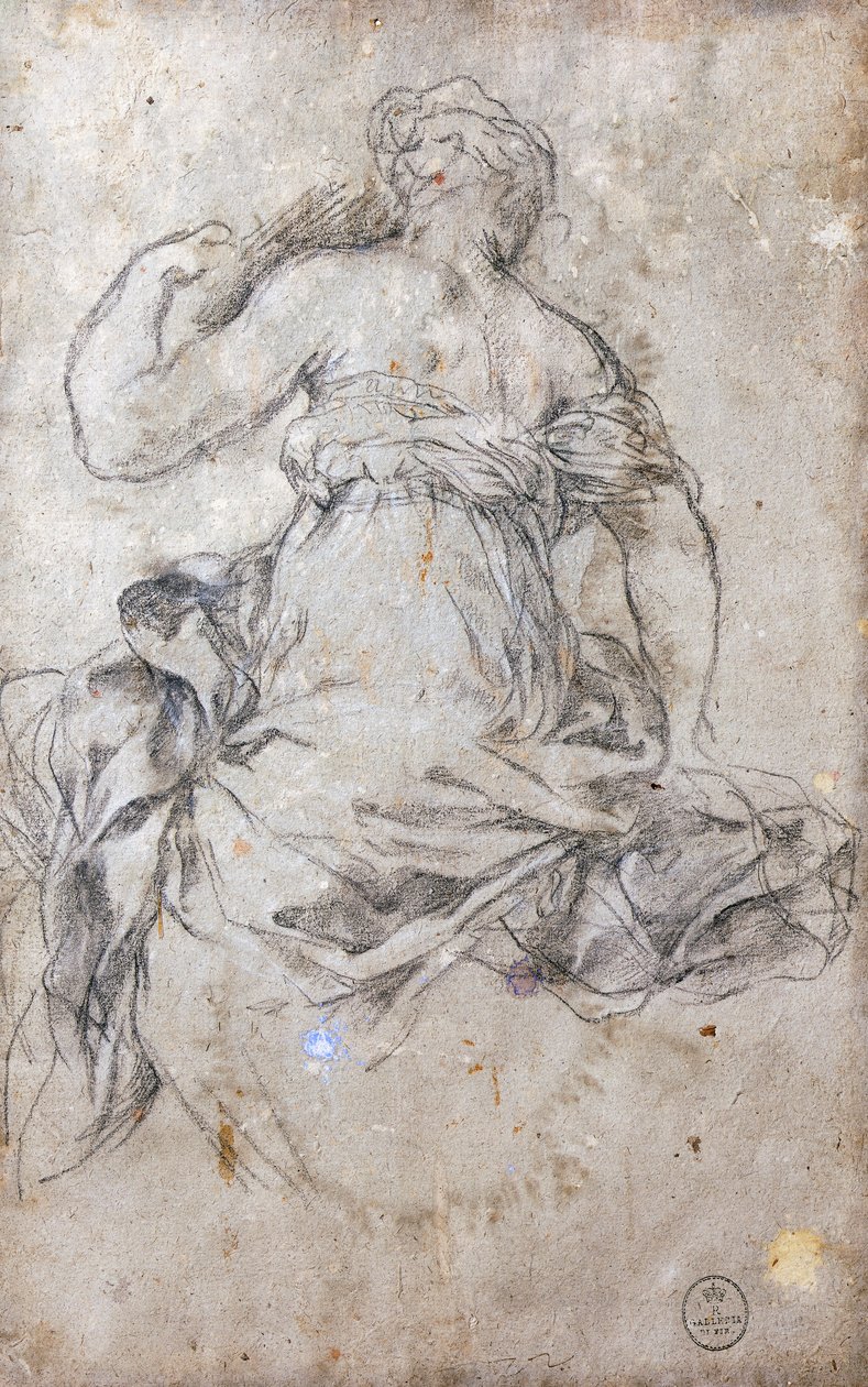 Figura femenina, Estudio para el fresco La Edad de Plata de Pietro da Cortona
