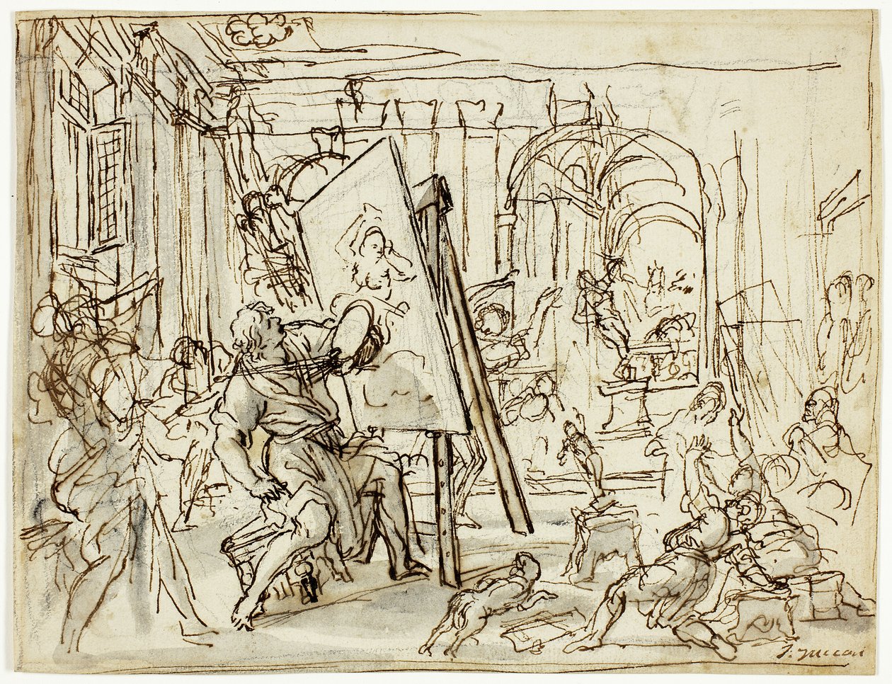 Terremoto en el estudio de un artista de Pietro da Cortona