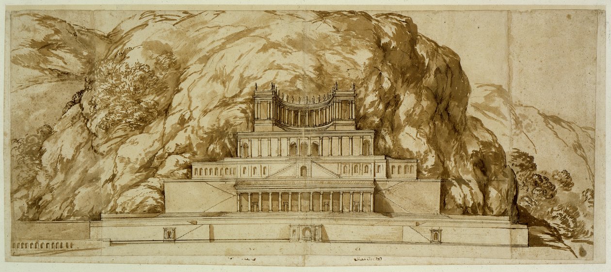 Reconstrucción del templo de Palestrina de Pietro da Cortona