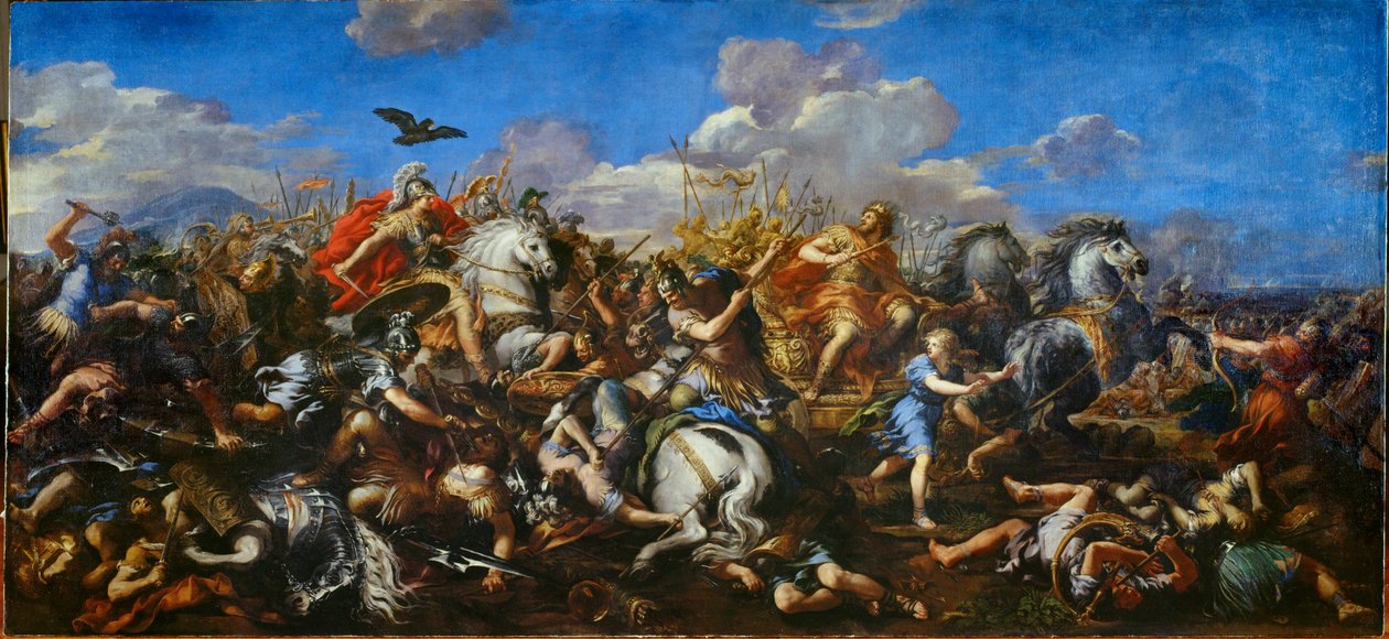 La batalla de Alejandro contra el rey Dareios III de Persia, Batalla de Issos (pintura sobre lienzo) de Pietro da & Ferri Ciro (1634-89) Cortona