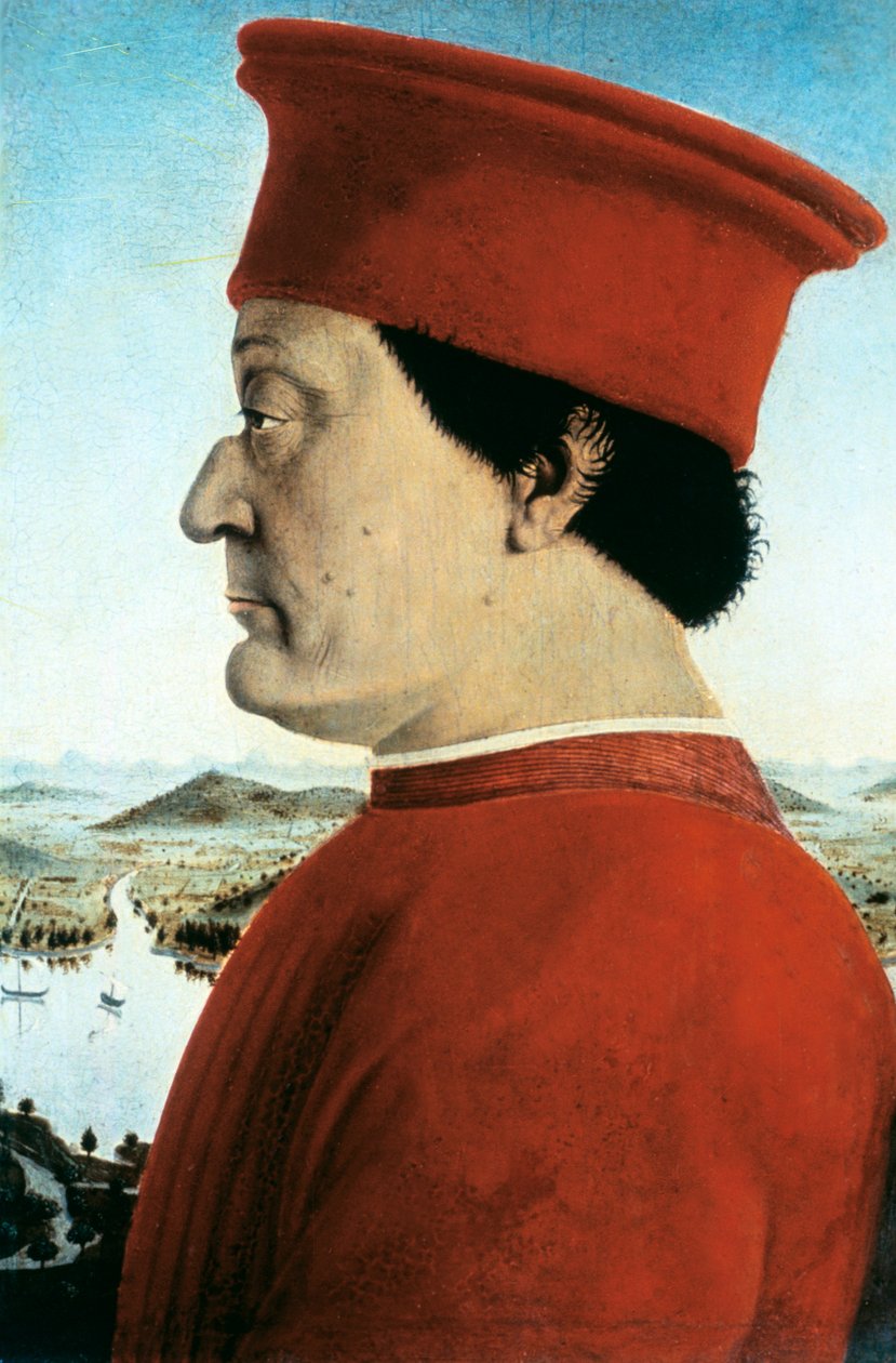 Retrato de Federico da Montefeltro, Duque de Urbino, c. 1465 de Pietro della Francesca