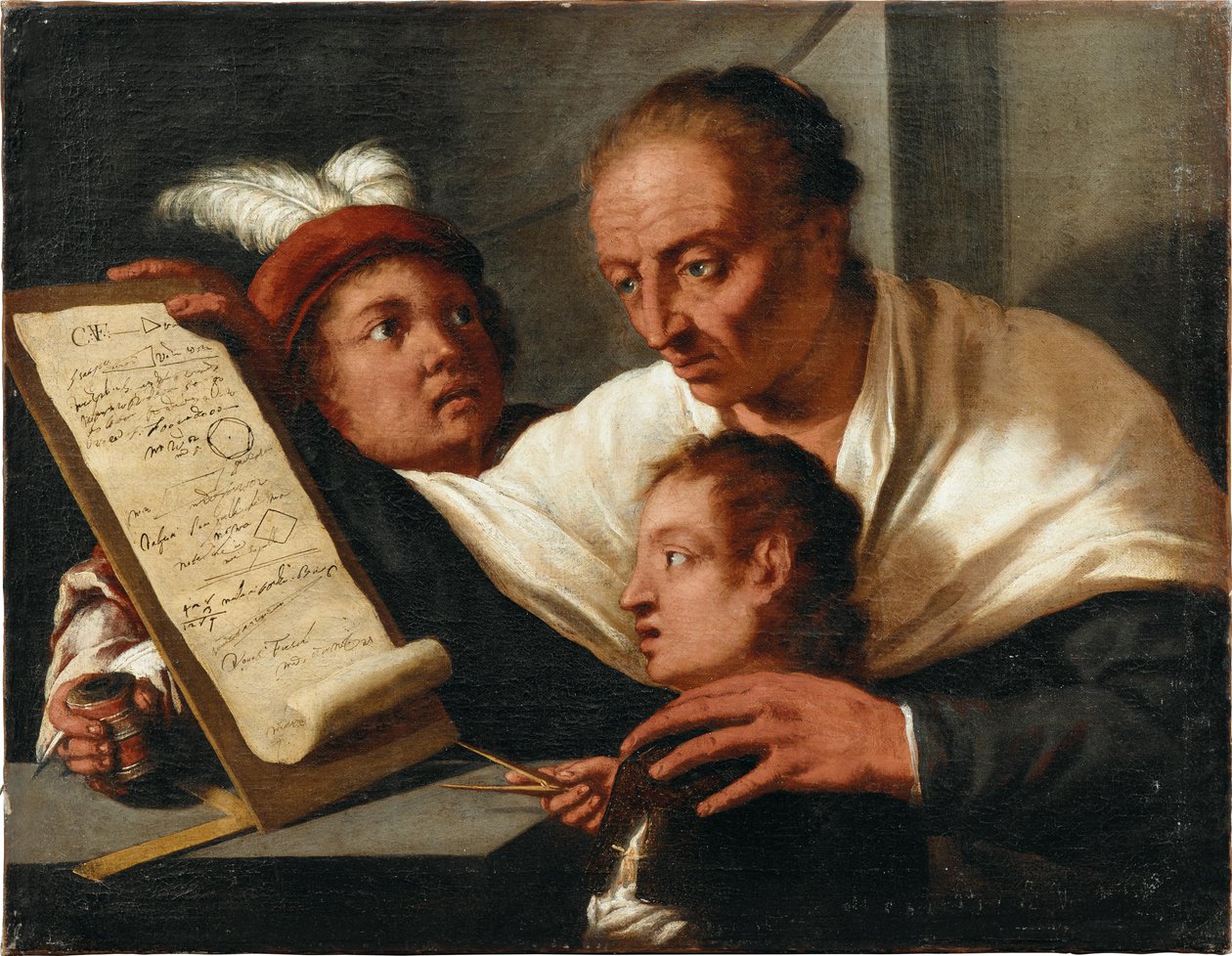 Un maestro con dos escolares, después de 1650 de Pietro della Vecchia
