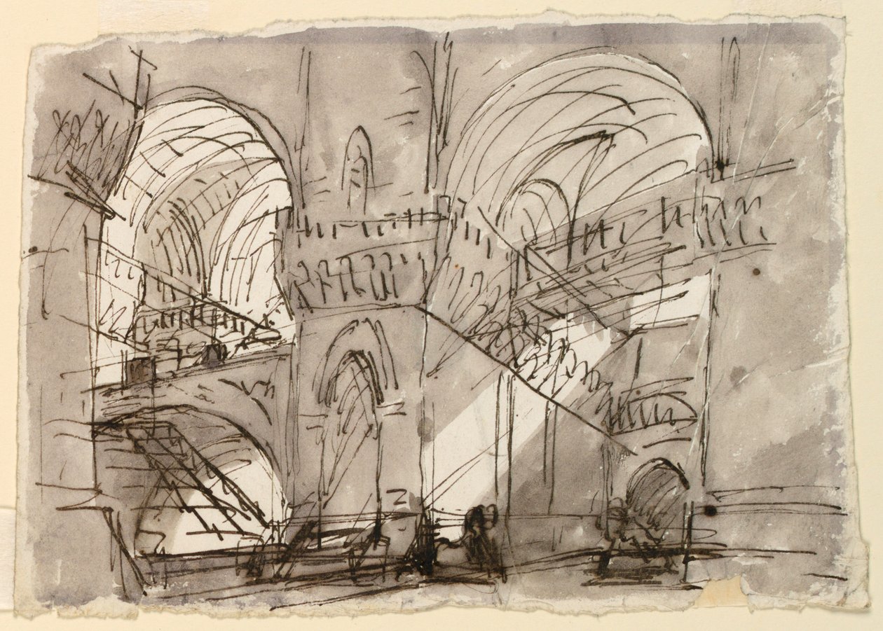 Diseño de escenario, interior de prisión de Pietro di Gottardo Gonzaga
