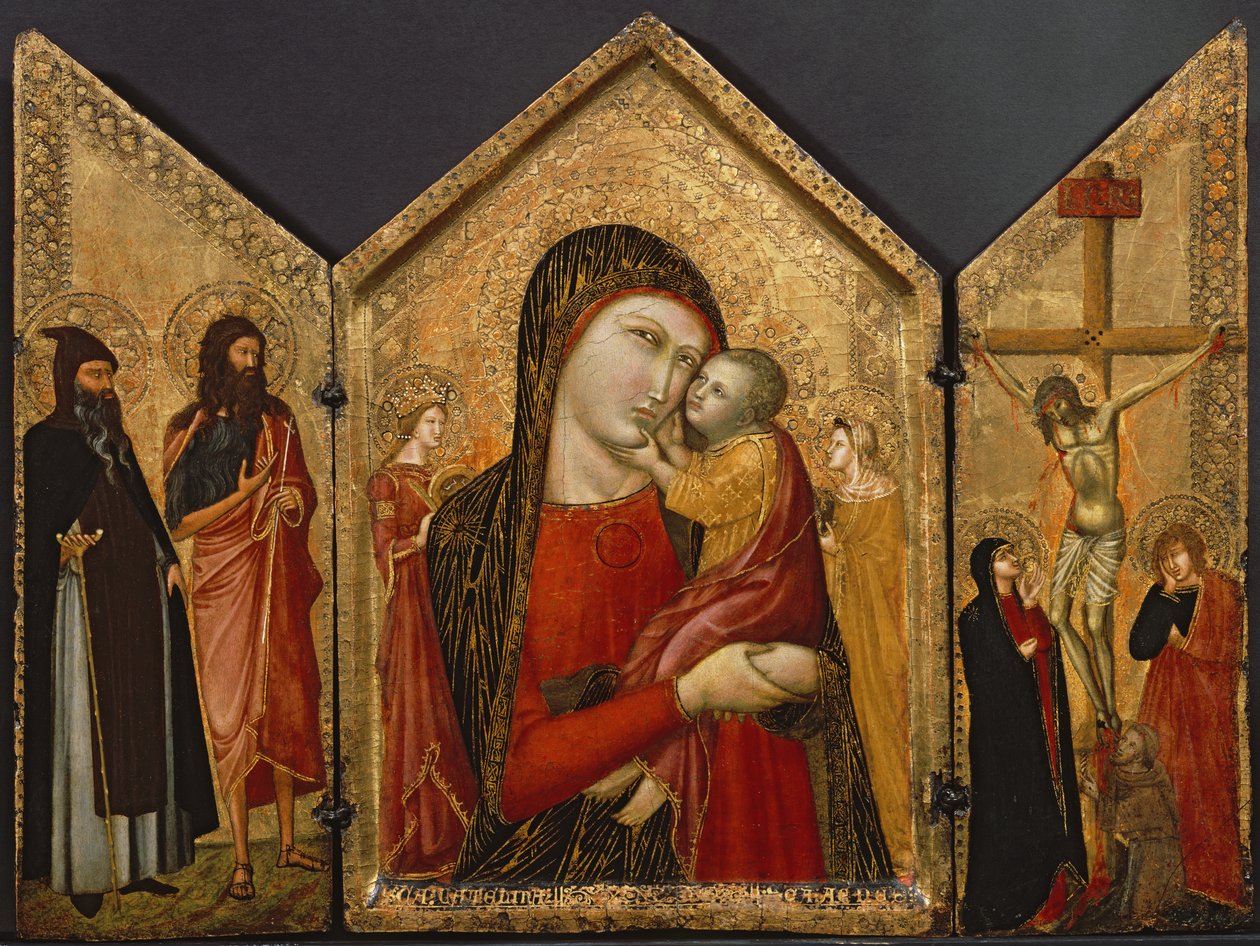 Madonna y el Niño, la Crucifixión y los Santos, c.1340-1370 de Pietro follower of Lorenzetti