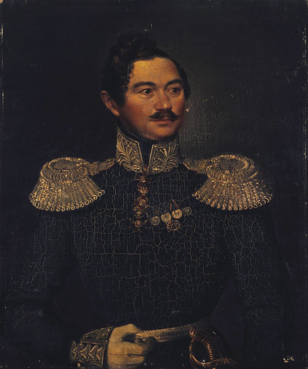 Retrato del general Iván Alexéyevich Orlov de Pimen Nikitich Orlov