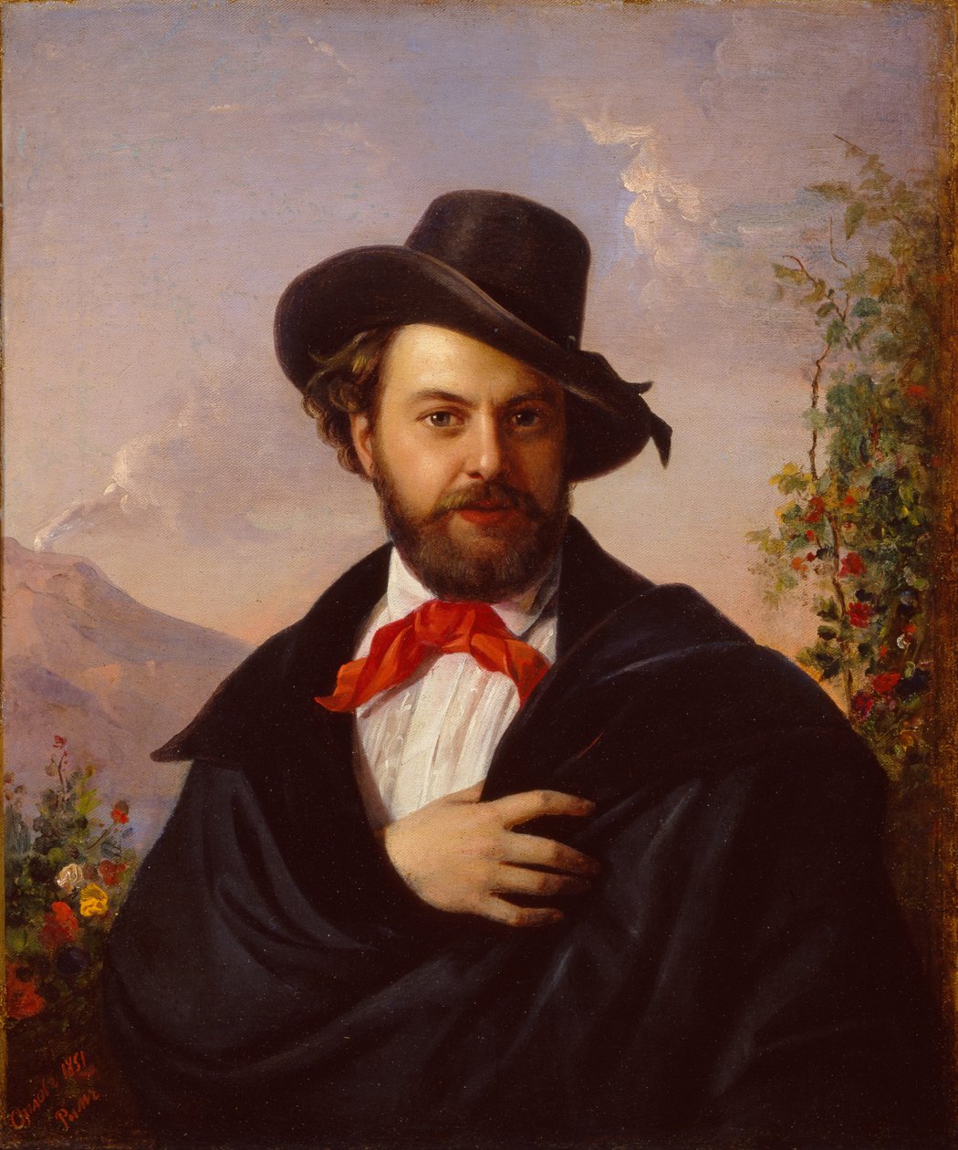 Autorretrato, 1851 de Pimen Nikitich Orlov