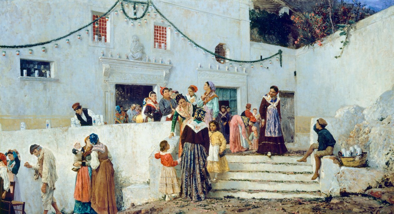 Día de fiesta, de Pio Joris (1843-1921), óleo sobre lienzo, 93x160 cm de Pio Joris