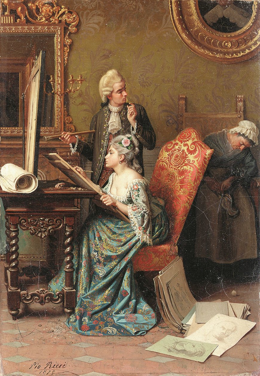 La lección de pintura | Pio Ricci | Impresión de arte