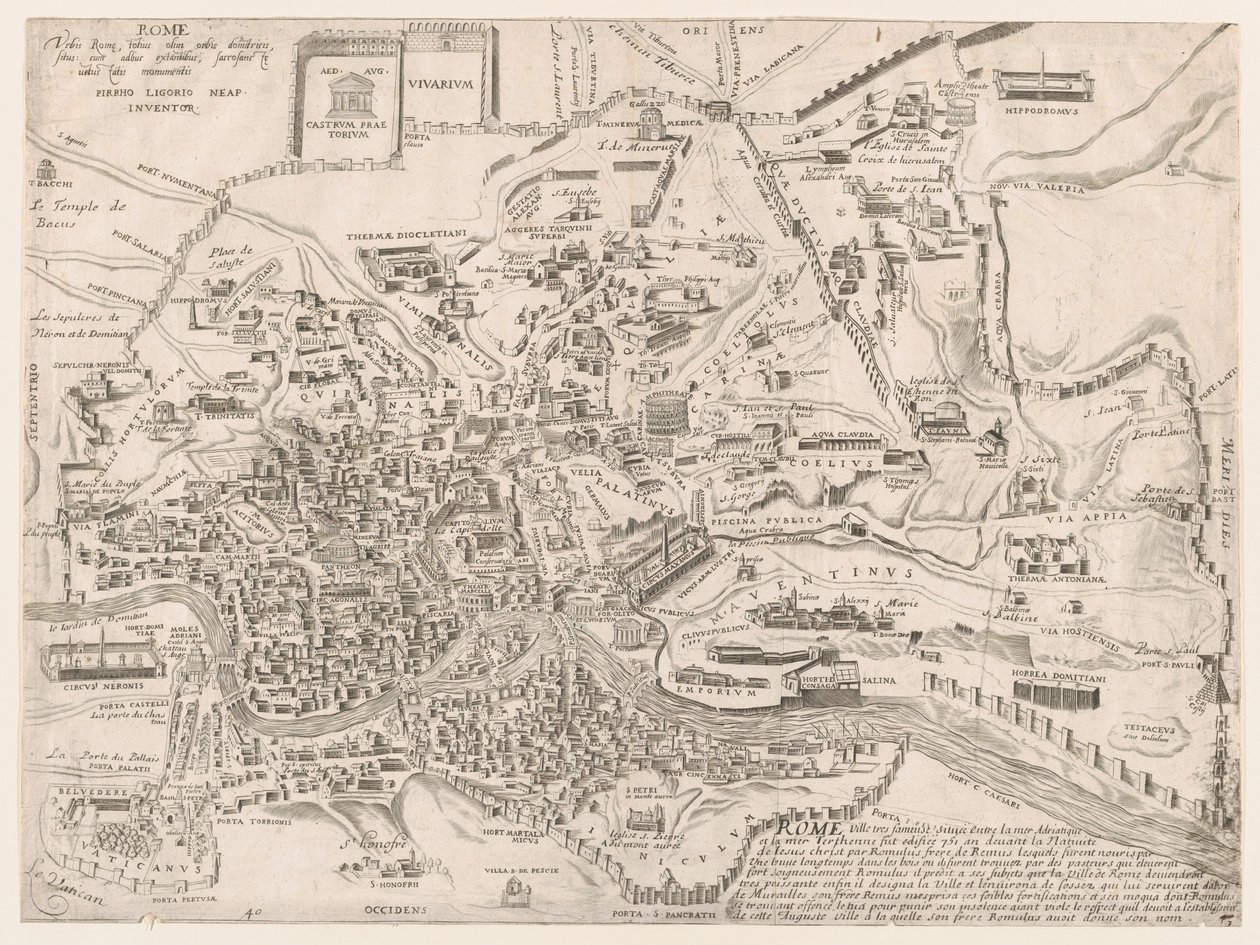 Speculum Romanae Magnificentiae: Plano de la antigua Roma de Pirro Ligorio
