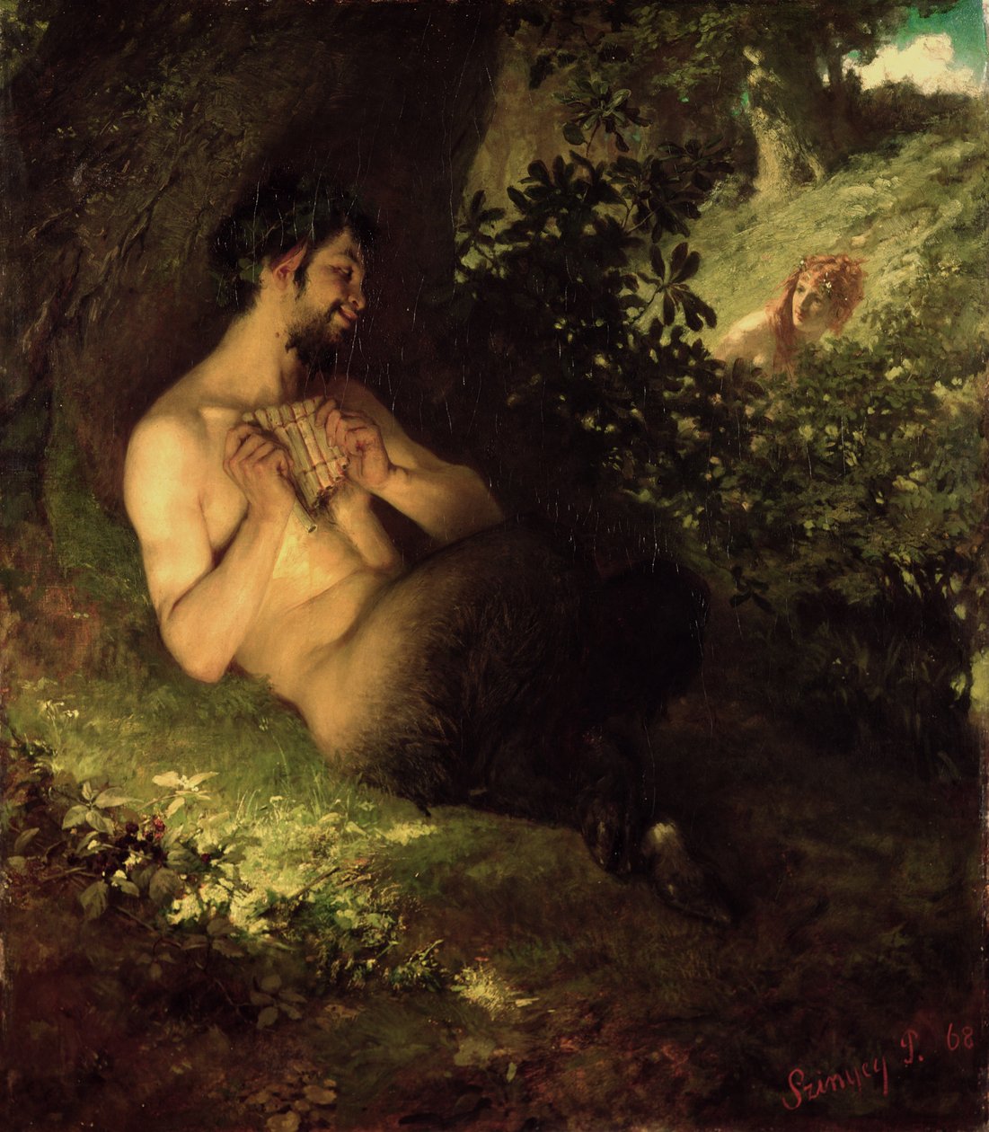 Fauno y Ninfa, 1868 de Pál Szinyei Merse