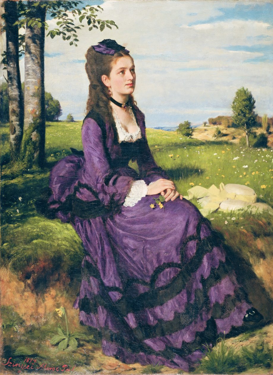 Mujer en violeta, 1874 de Pál Szinyei Merse