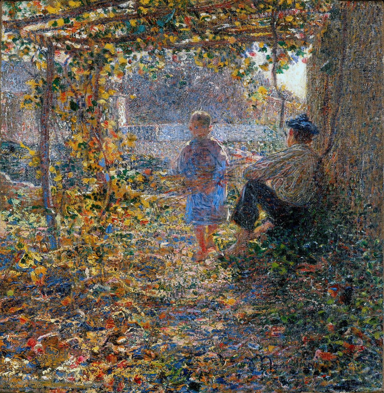 Tarde de marzo (bajo la pérgola) de Plinio Nomellini