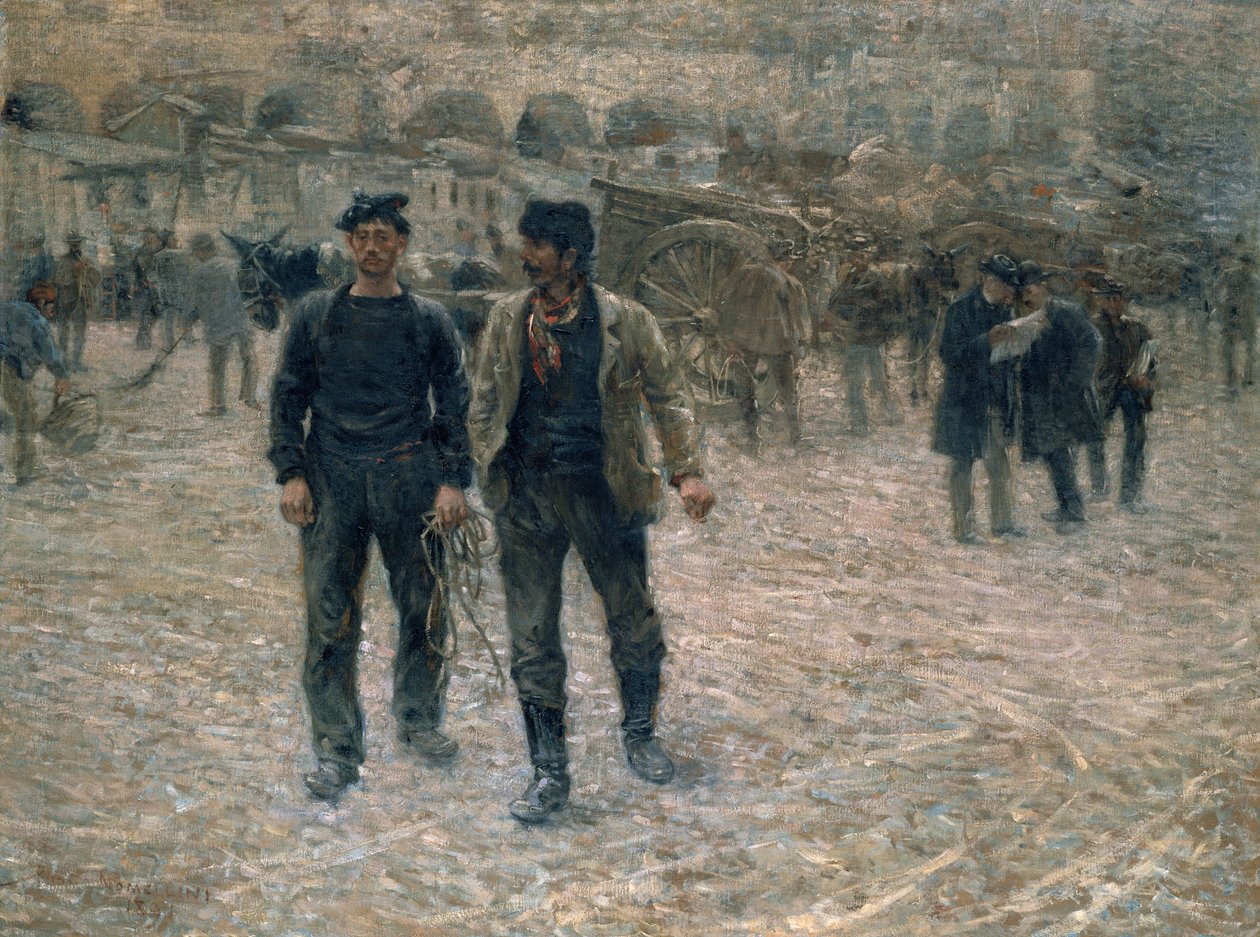 Piazza Caricamento, Génova de Plinio Nomellini