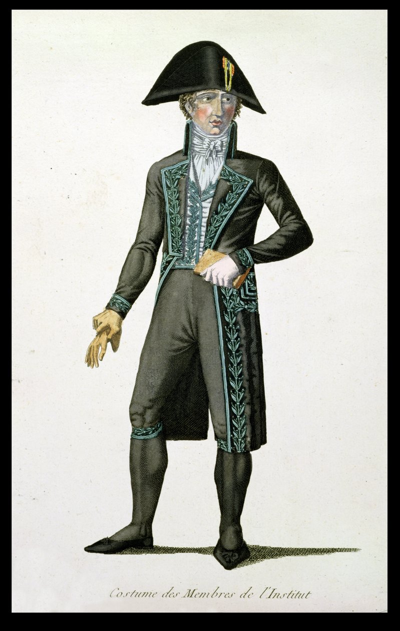 Traje de un miembro del Instituto de Francia, grabado por Louis F. Charon c.1802-10 de Poisson
