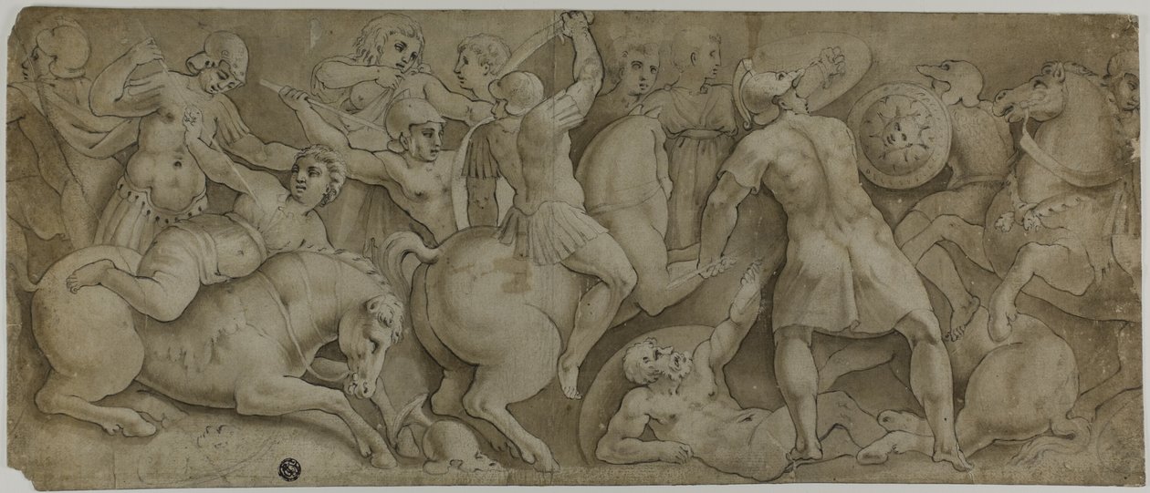 Batalla de las Amazonas de Polidoro da Caravaggio