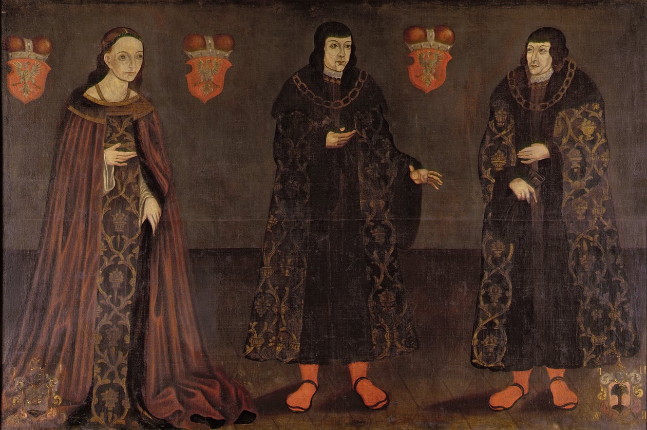 Retrato de Stanislaw, Janus III y Anna, duques de Mazovia, 1620-40 de Polish School