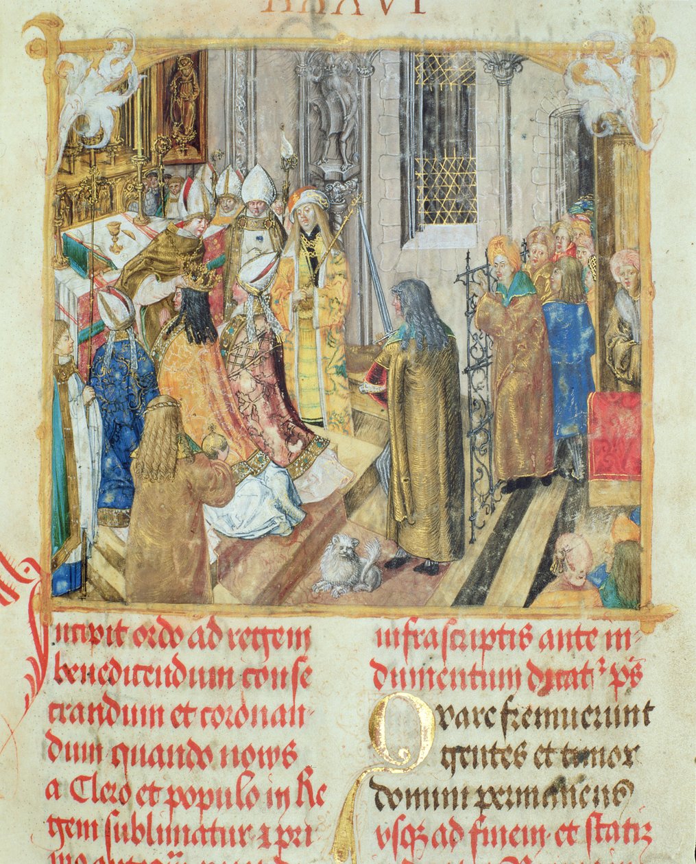 Coronación del Rey de Polonia del Pontifical del Obispo Erasmus Ciolek, c.1510 de Polish School