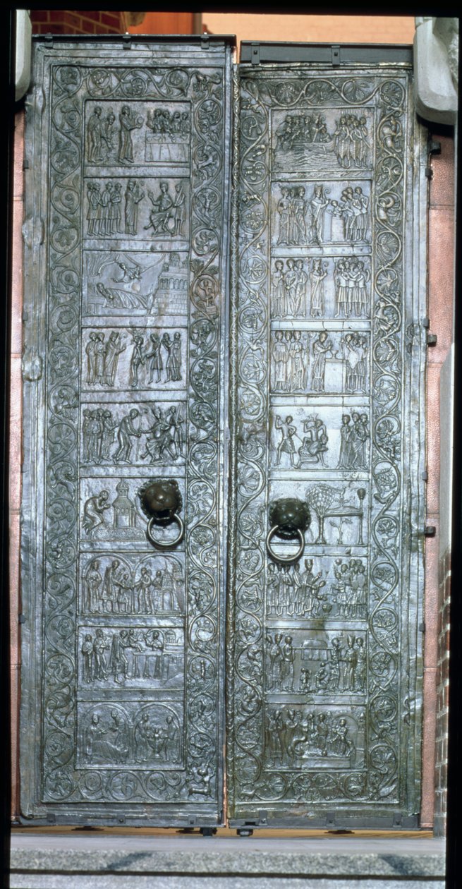 Puertas que representan escenas de la vida de San Adalberto (939-97) de Polish School