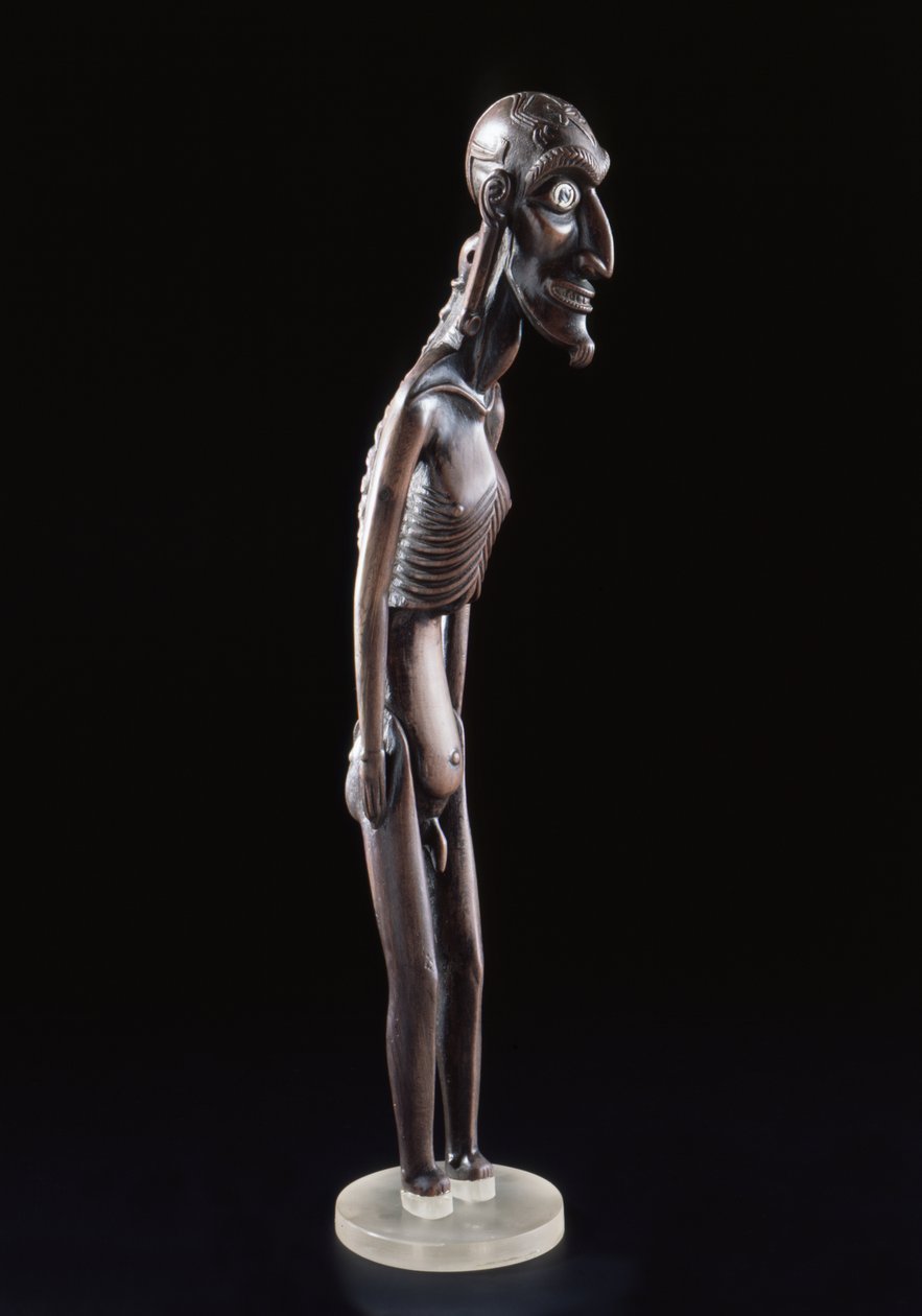 Figura de madera tallada en forma de hombre, de la Isla de Pascua, antes de 1894 de Polynesian School