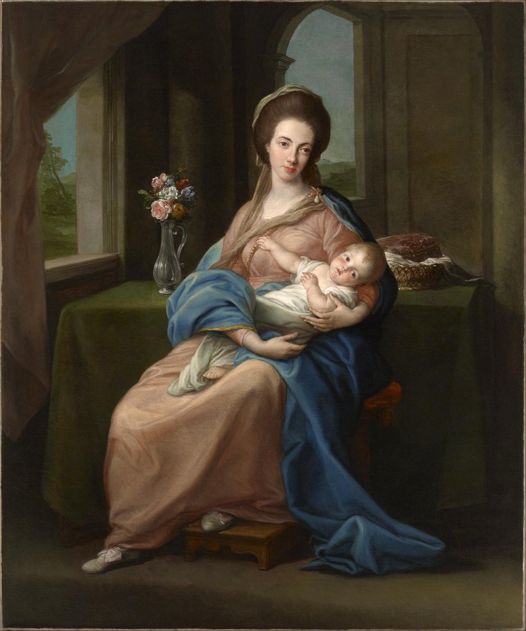 La Marquesa de Headfort sosteniendo a su hija Mary de Pompeo Girolamo Batoni