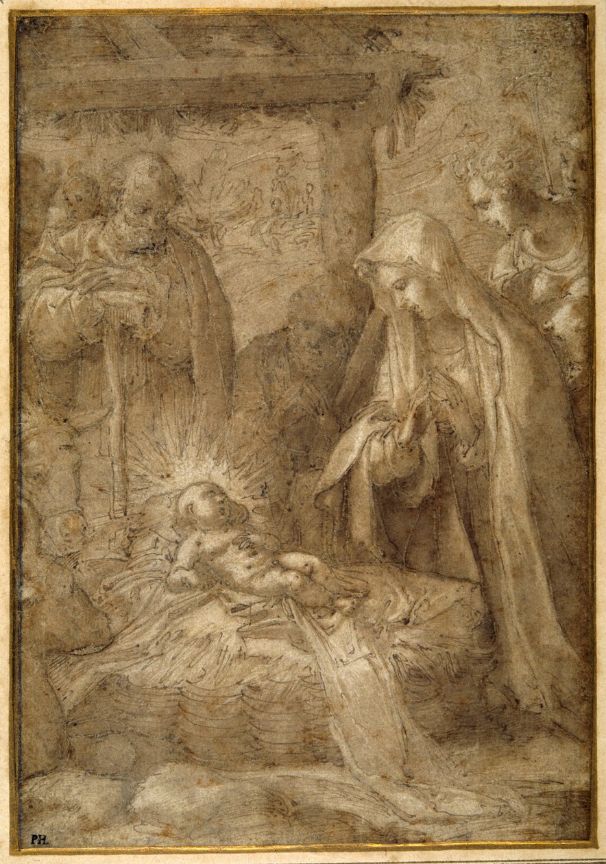 La adoración de los pastores de Pompeo (fl.1569 71) (attr. to) Cesura