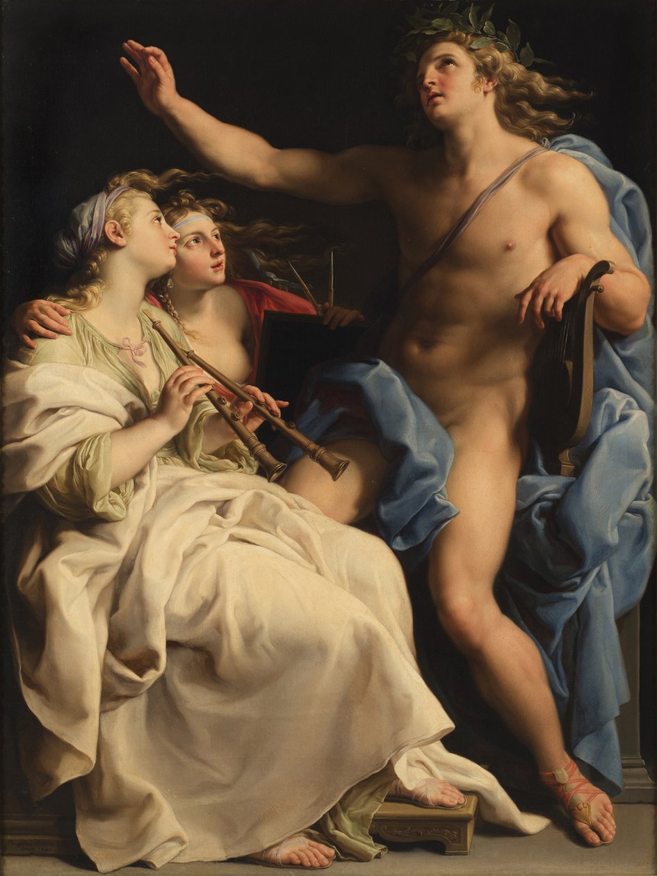 Apolo, música y geometría de Pompeo Girolamo Batoni