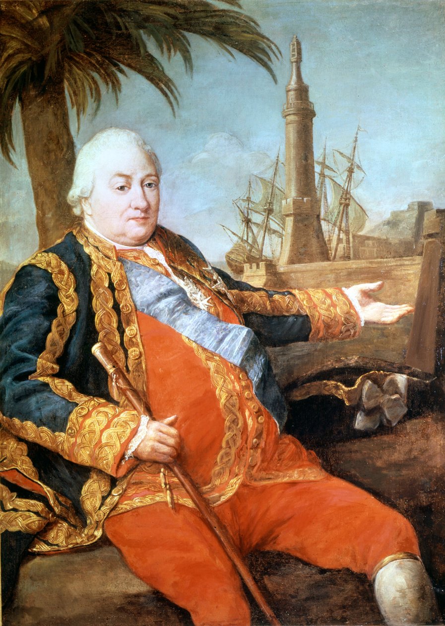 Retrato del Caballero Pierre Andre de Suffren de Saint Tropez, bailío de Suffren (1729-1788) de Pompeo Girolamo Batoni