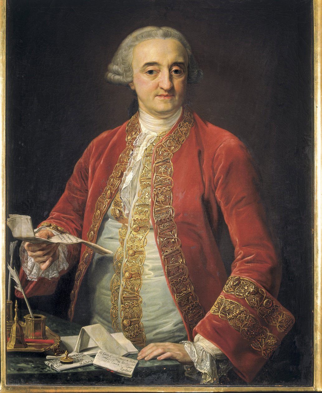 RODA, Manuel Roda y Arrieta, marcas de (1706-1782). Político español (óleo sobre lienzo) de Pompeo Girolamo Batoni
