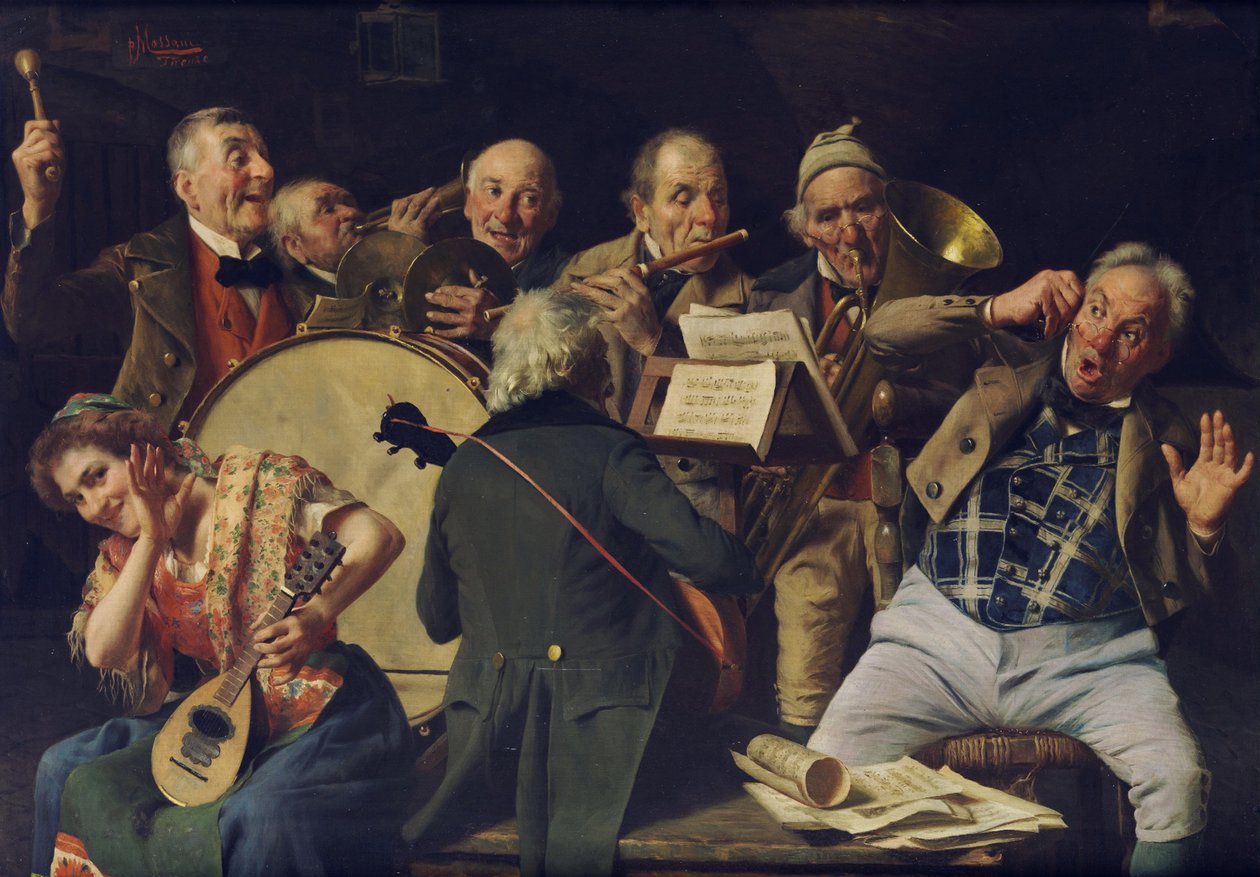 Ensayo de orquesta, c. 1920 de Pompeo Massani