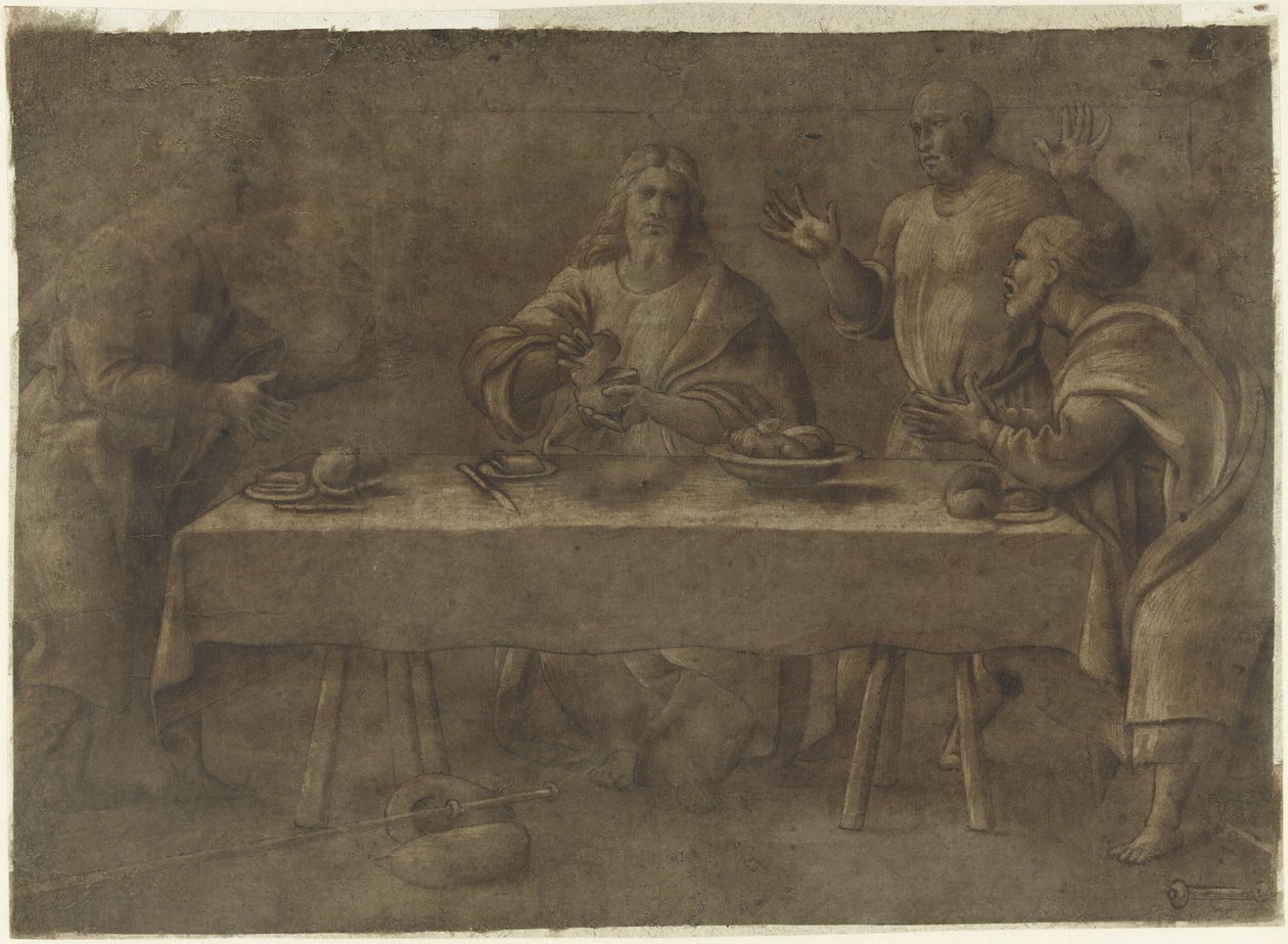 Comida en Emaús de Pomponio Amalteo (attributed to)