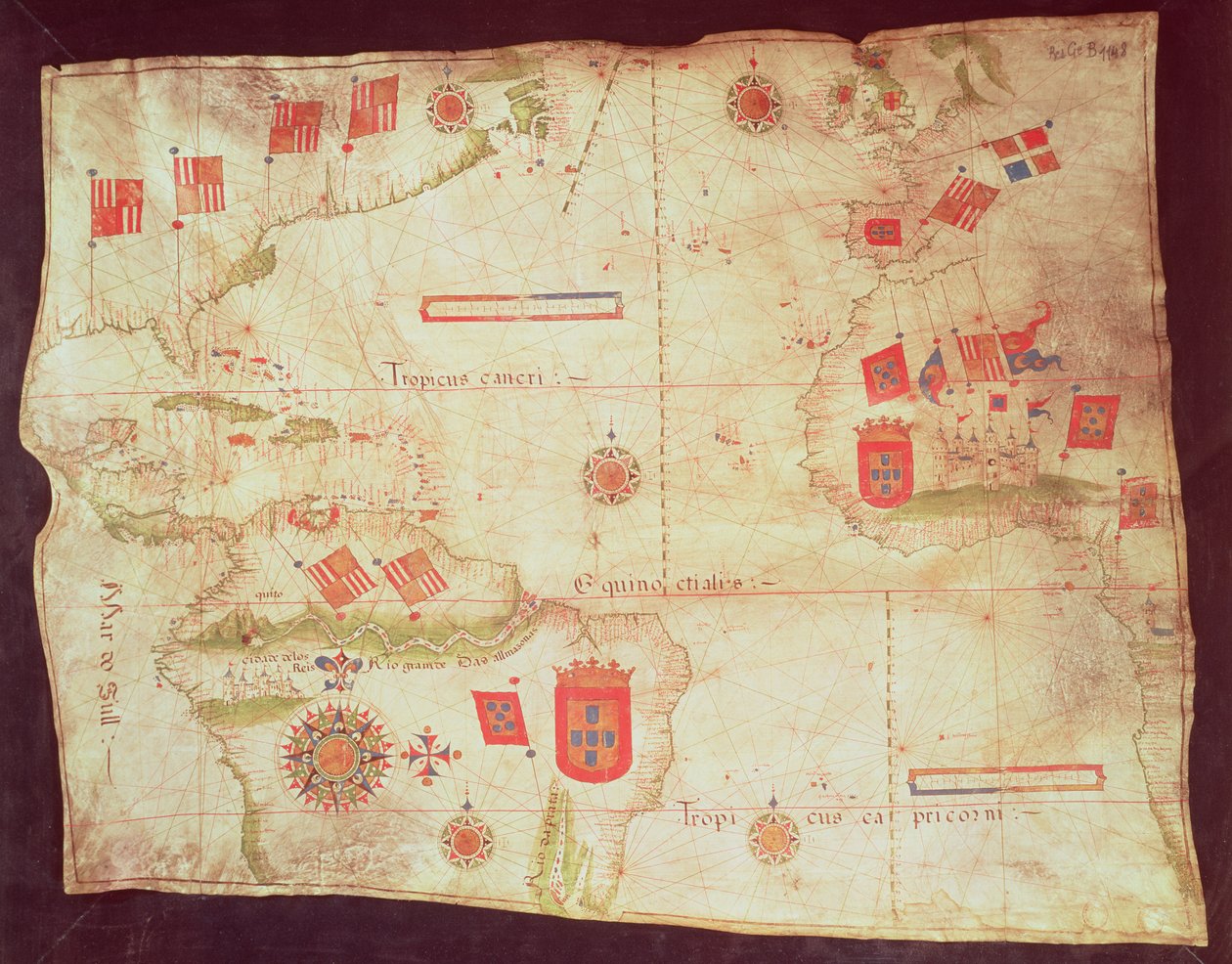 Mapa del Océano Atlántico, c.1550 de Portuguese School