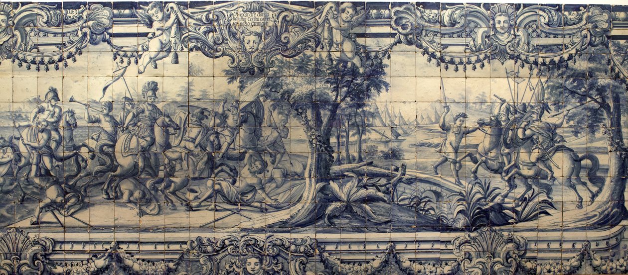 Alejandro Magno luchando contra los persas (detalle) de Portuguese School