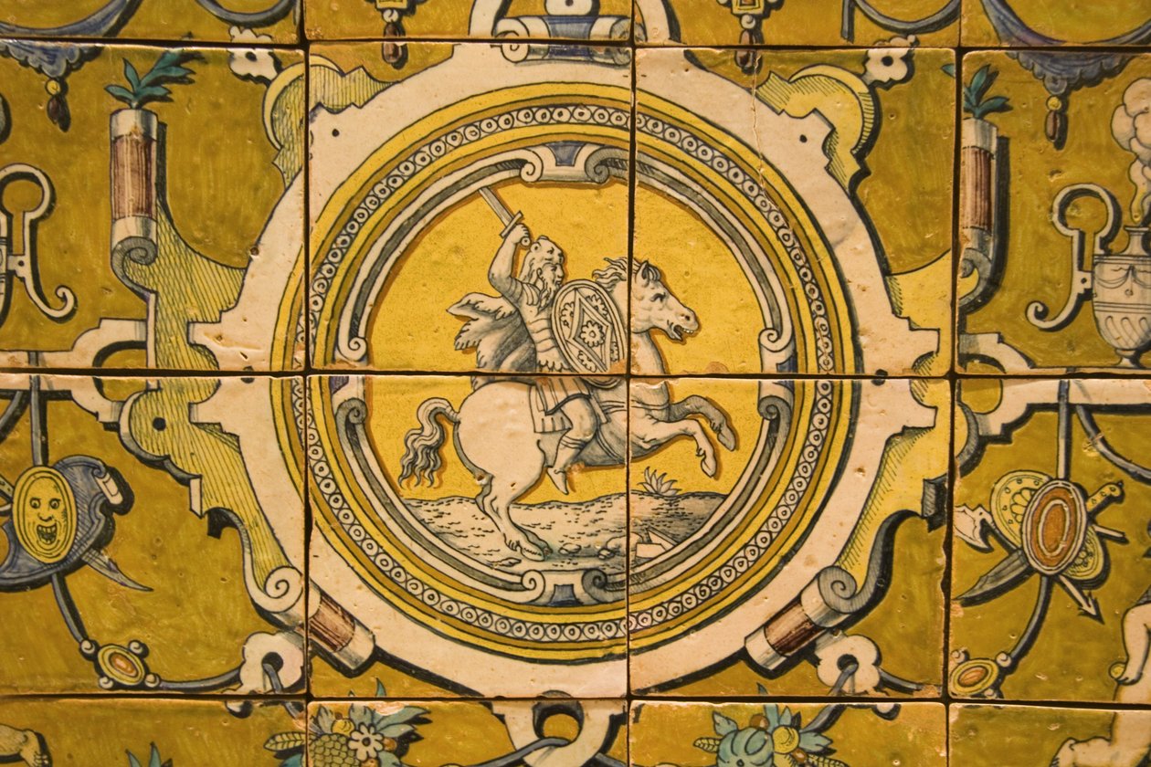 Escudo de Teodosio II (1568-1630) Duque de Braganza (cerámica) de Portuguese School