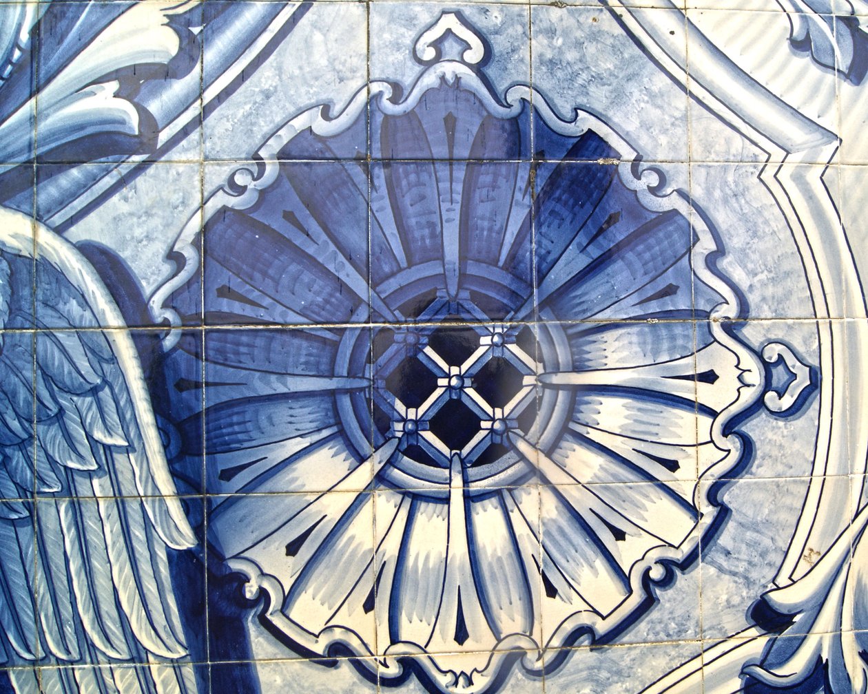 Detalle de un panel decorativo que representa la Anunciación, Lamego, Portugal. 1738 de Portuguese School