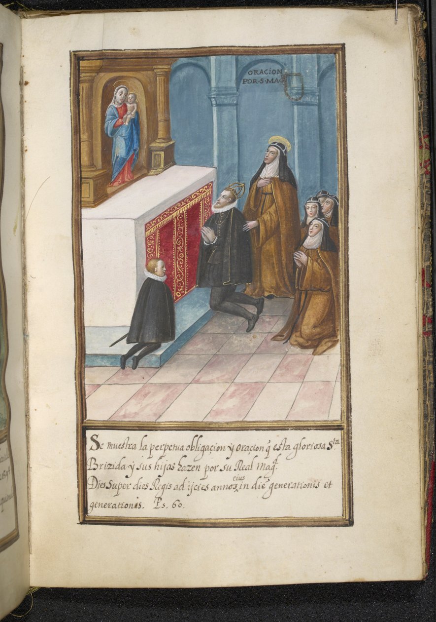 Ilustración de una historia de las peregrinaciones de las Monjas de Syon, compilada en Lisboa a principios del siglo XVII de Portuguese School