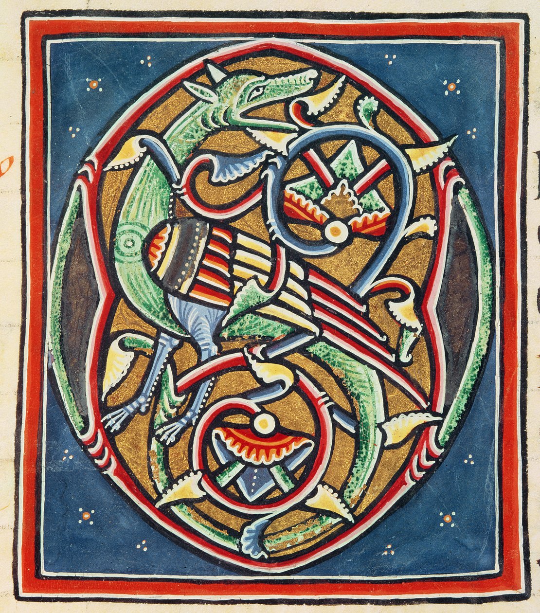 Ms 3089 fol.35r Inicial O habitada, siglo XII o XIII de Portuguese School