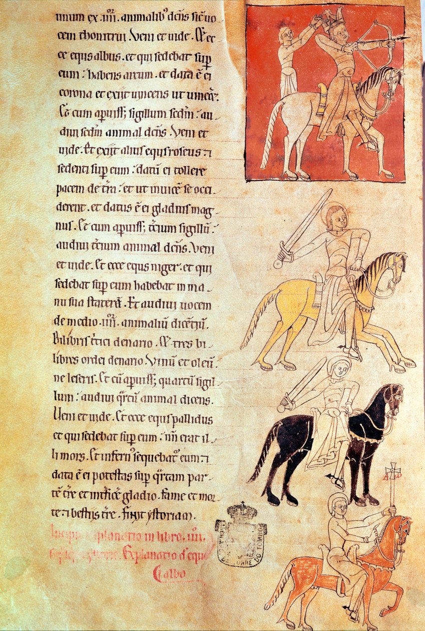 Los Cuatro Jinetes del Apocalipsis, del Apocalipsis de San Juan de Lorvao de Portuguese School