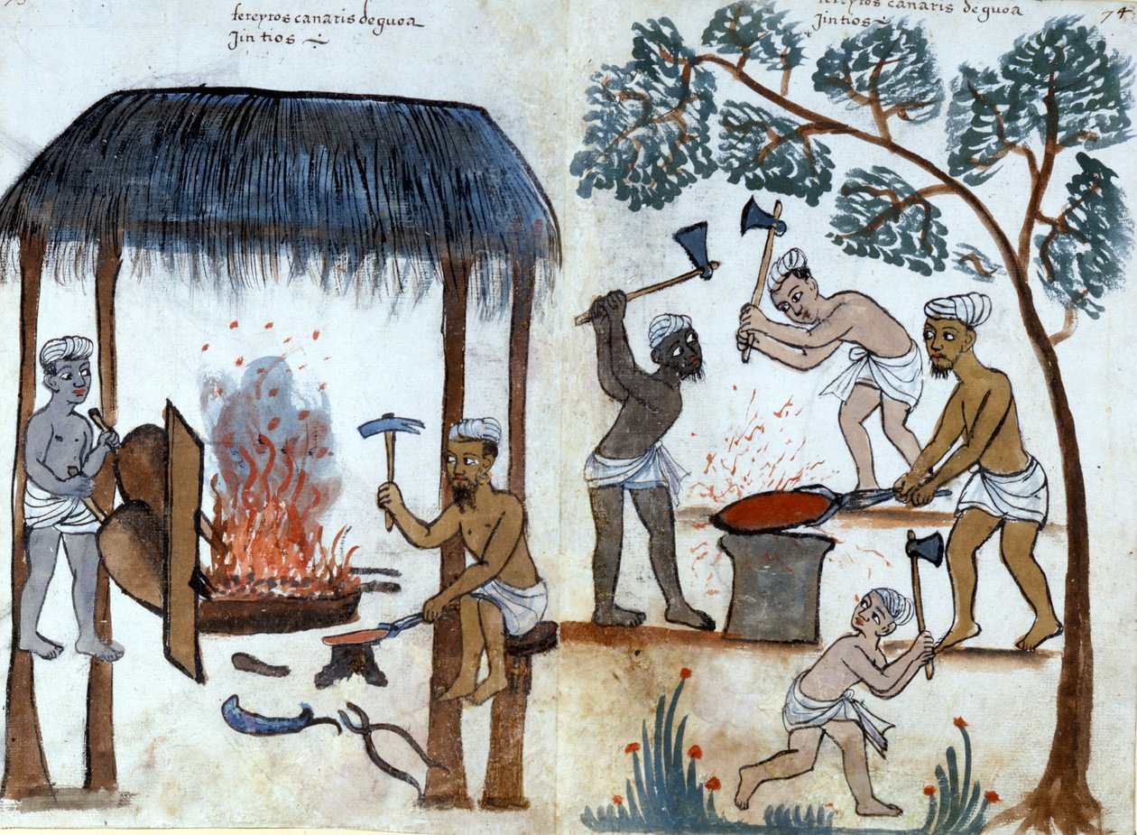 La metalurgia india primitiva. Manuscrito portugués del siglo XVI. Roma, Bibl. Casanatense de Portuguese School