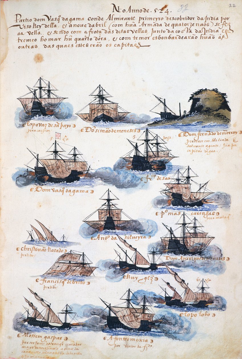 Viajes de Vasco da Gama, la expedición portuguesa de Portuguese School